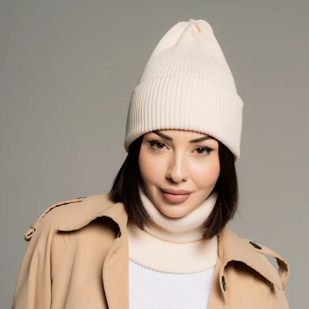 Wool beanie women Winter knit hat cashmere