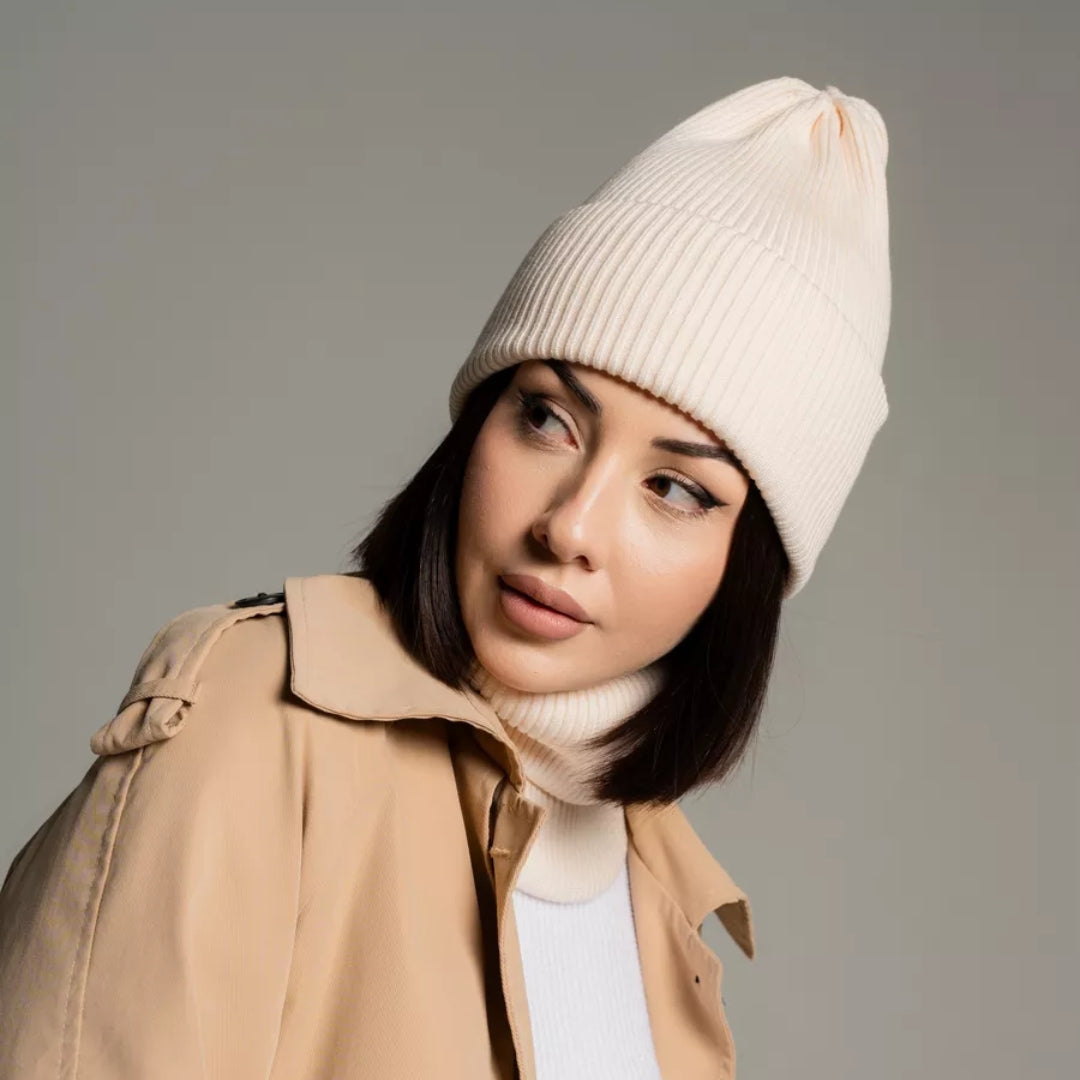 Wool beanie women Winter knit hat cashmere