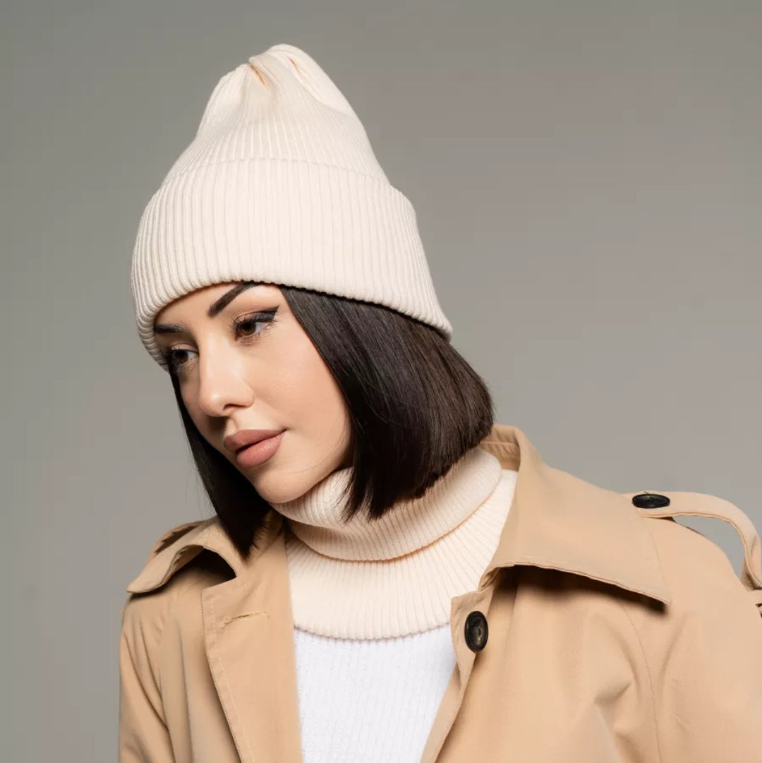 Wool beanie women Winter knit hat cashmere