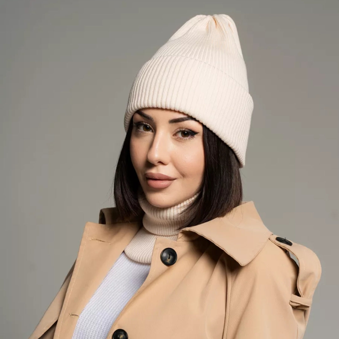 Wool beanie women Winter knit hat cashmere