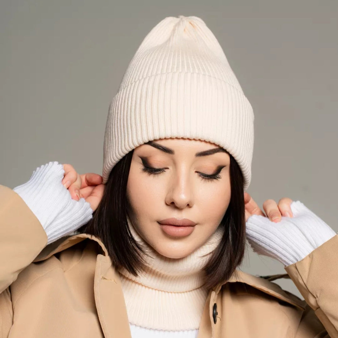 Wool beanie women Winter knit hat cashmere