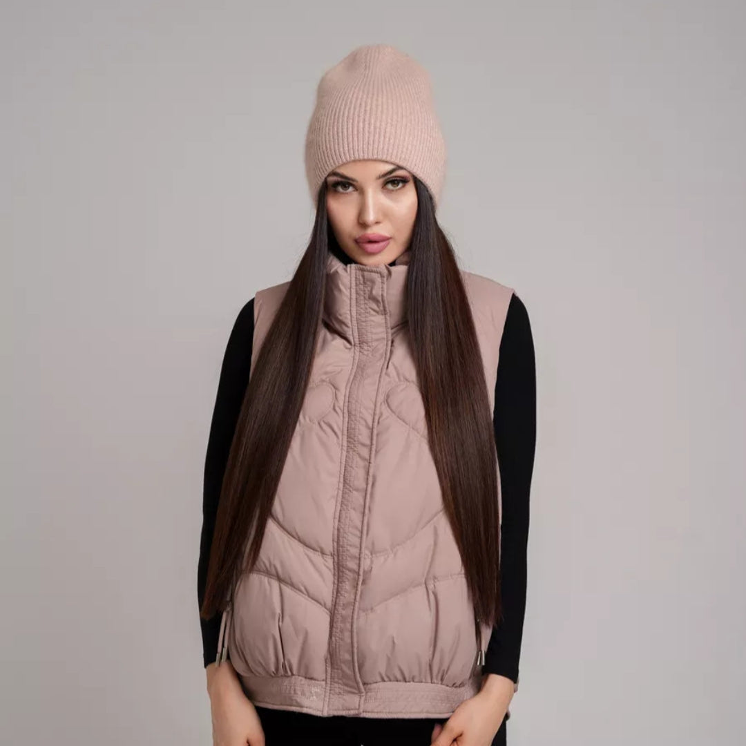 Angora wool beanie women