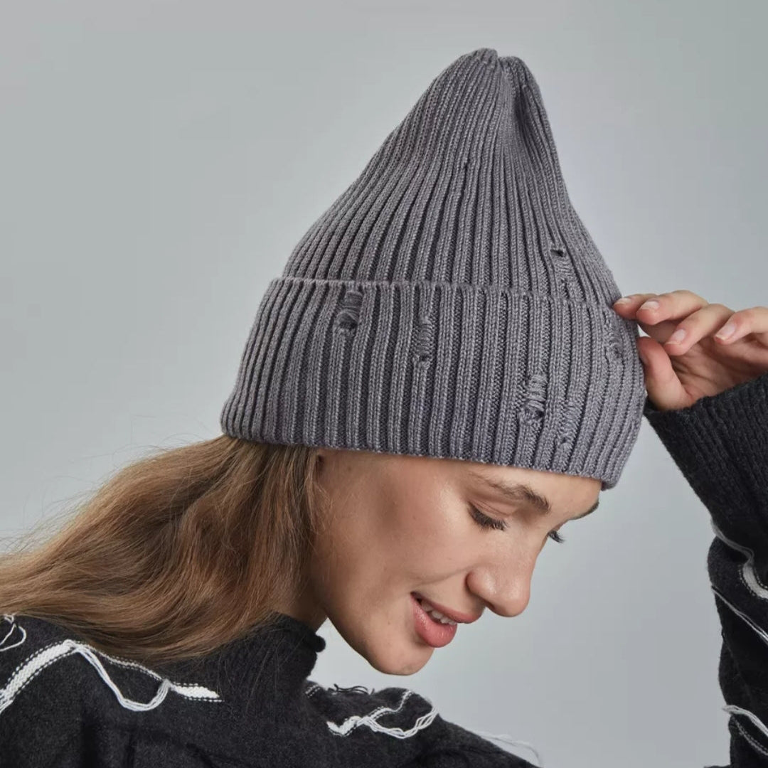 Ribbed unisex winter cotton hat
