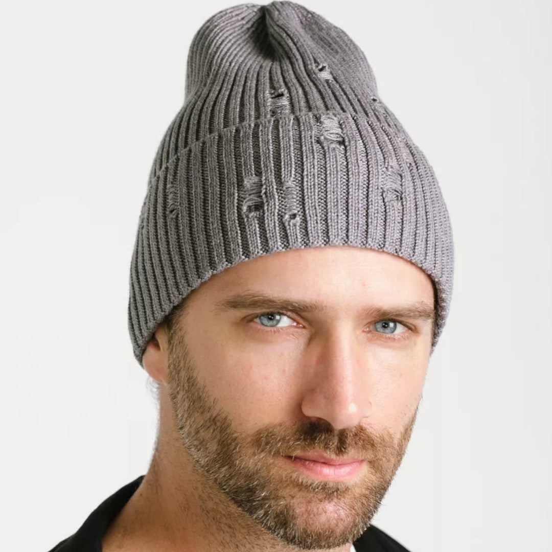 Ribbed unisex winter cotton hat
