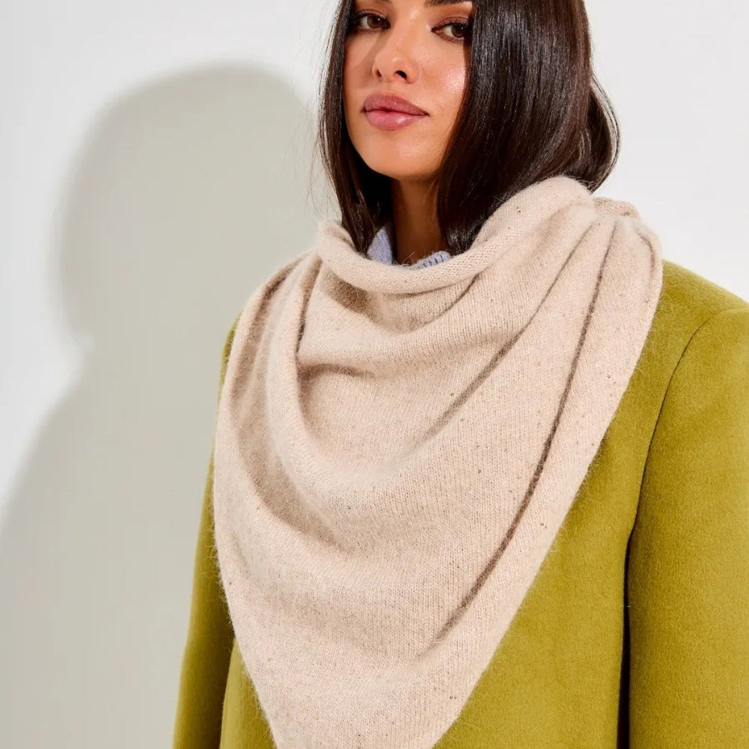 Winter angora wool headscarf woman