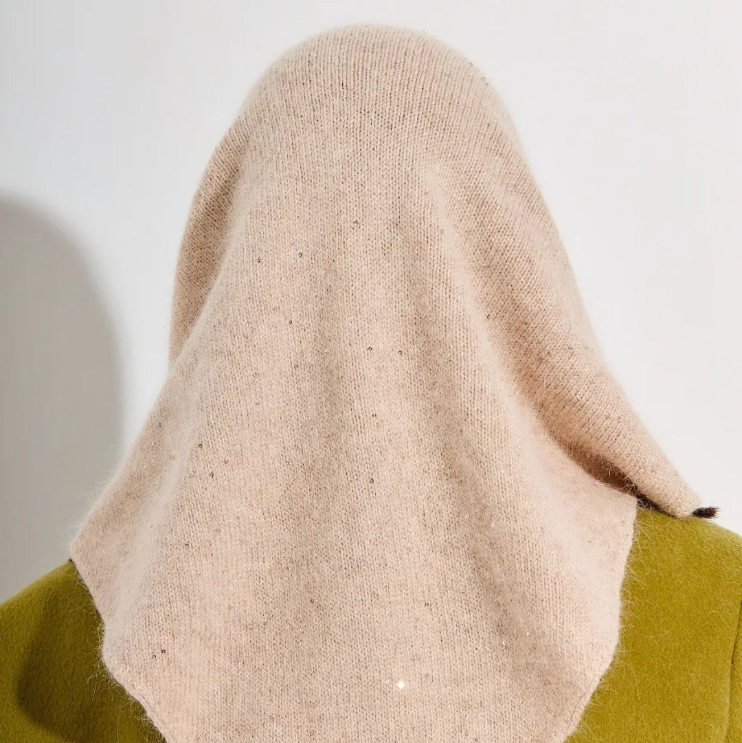 Winter angora wool headscarf woman