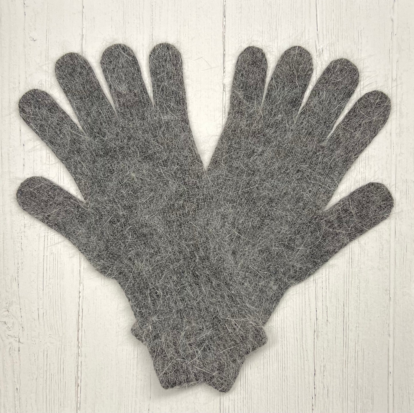 Angora Gloves Dark Gray Women medium size