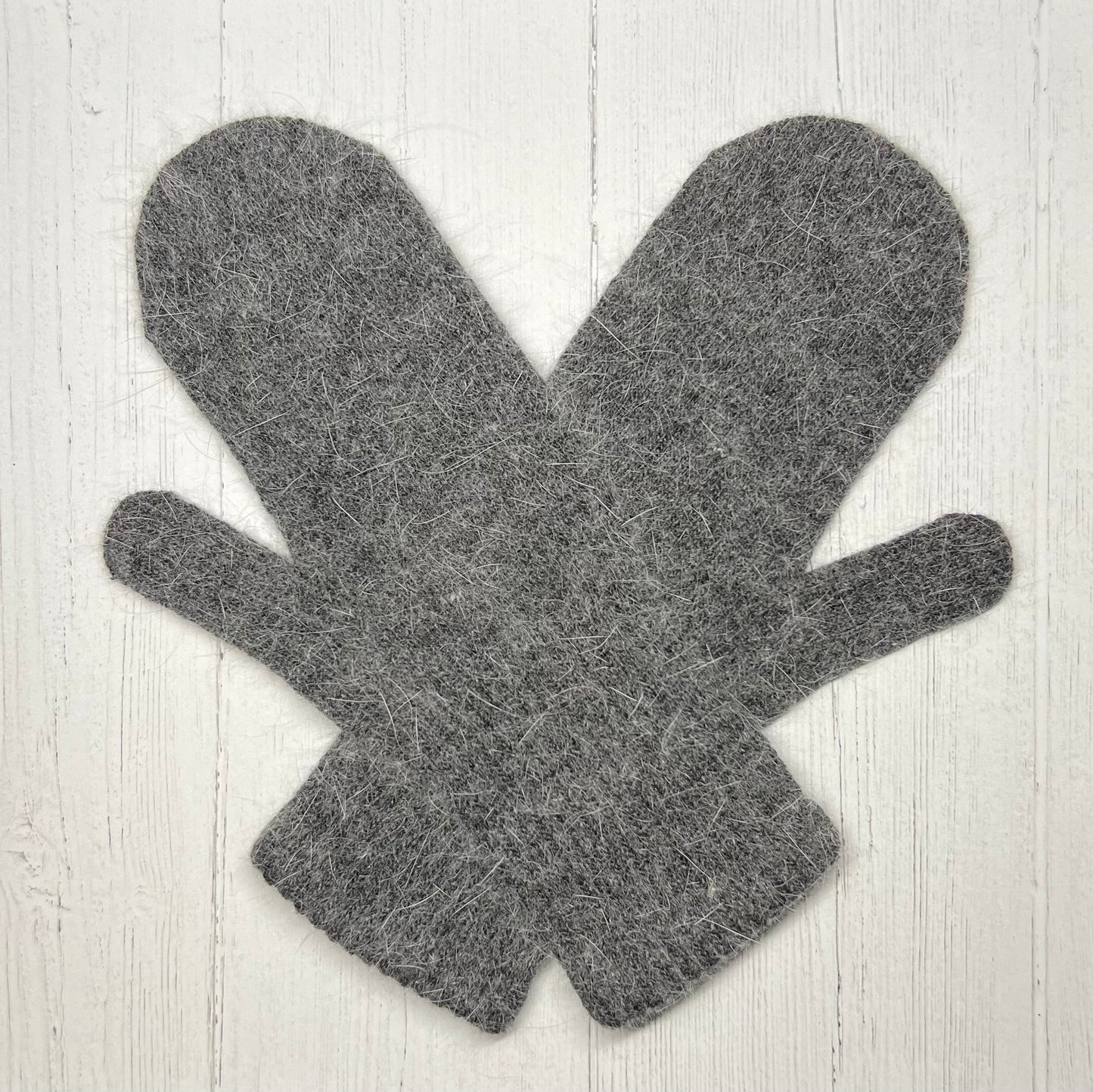 Angora Mittens Dark Gray Women medium size