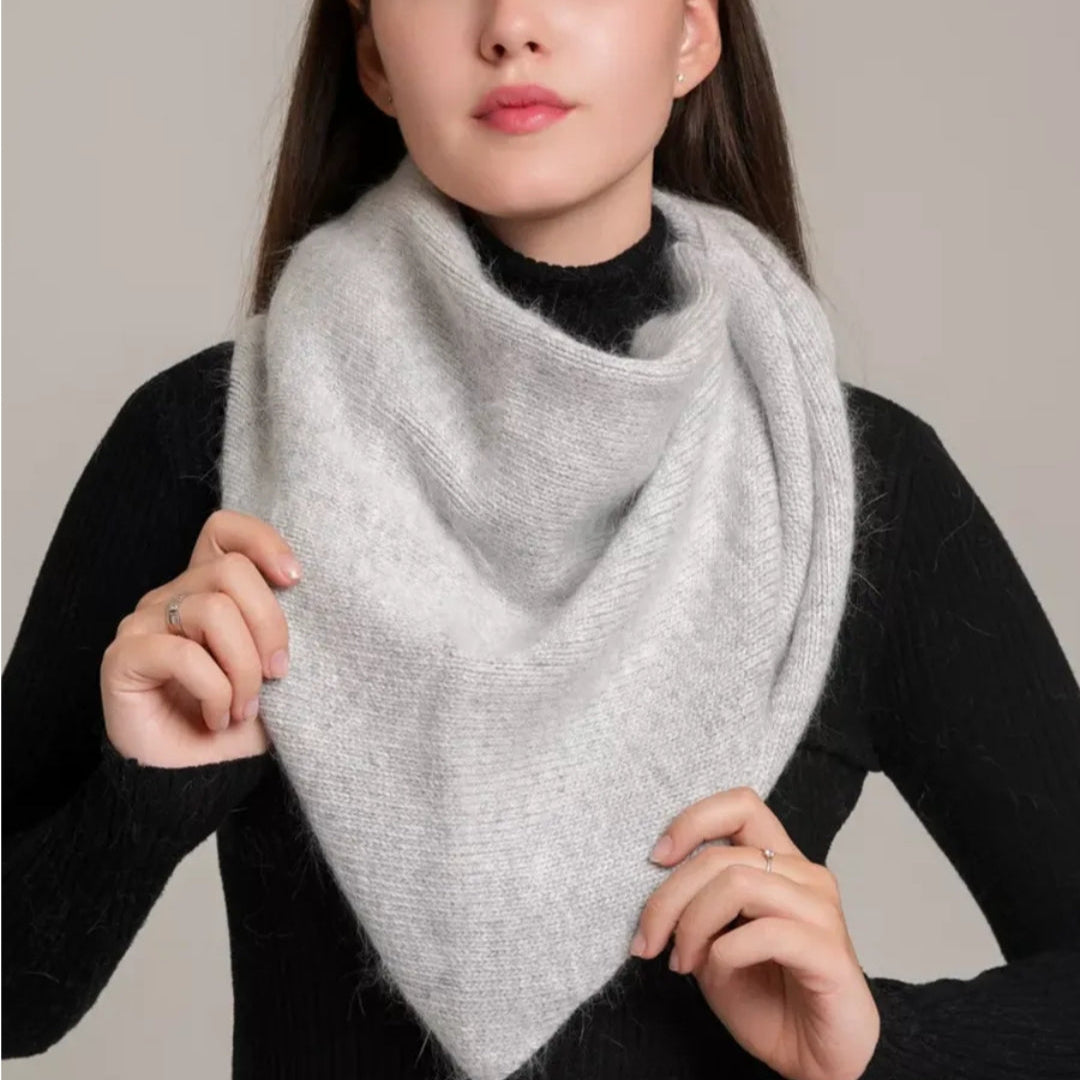 Winter angora wool headscarf women