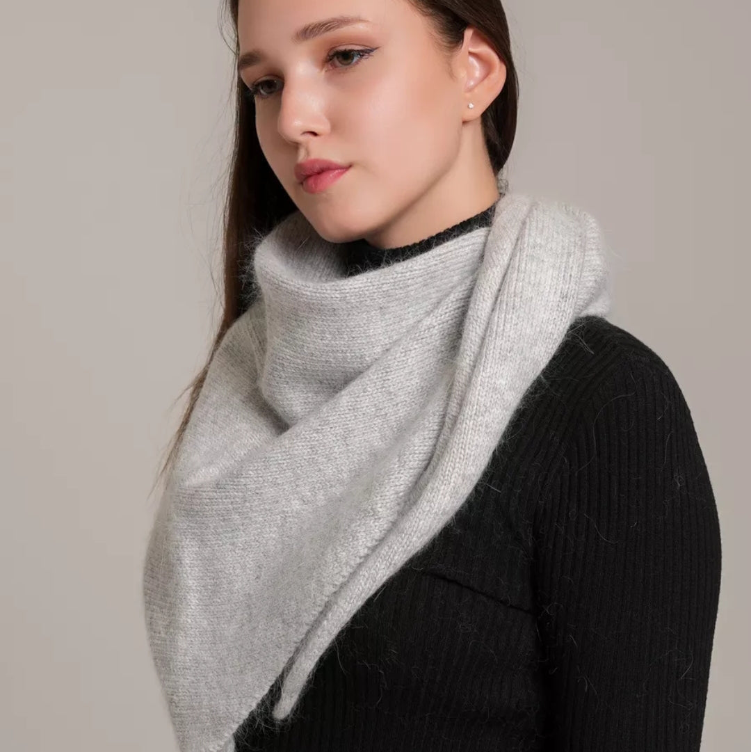 Winter angora wool headscarf women