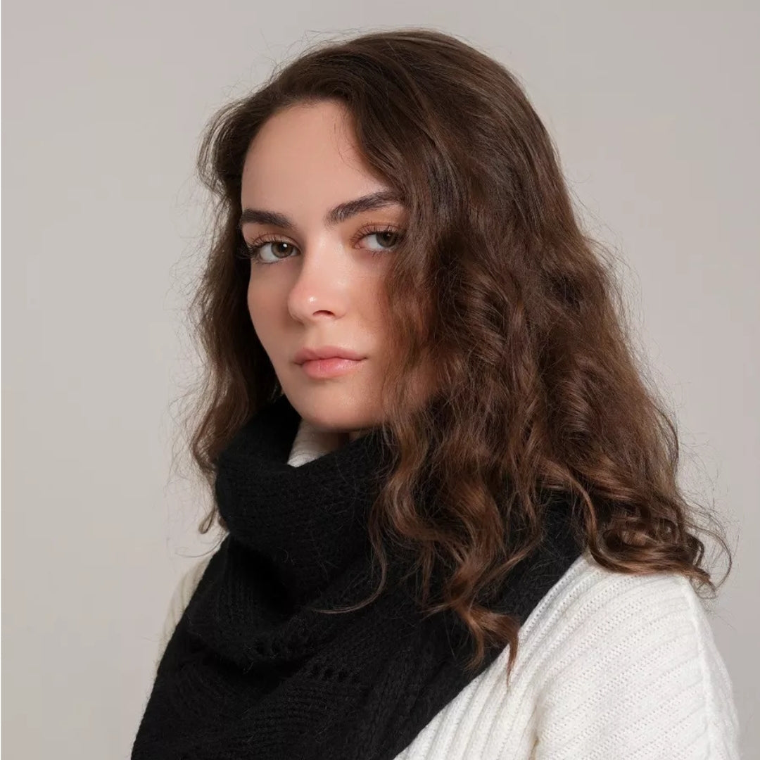 Winter angora wool headscarf women