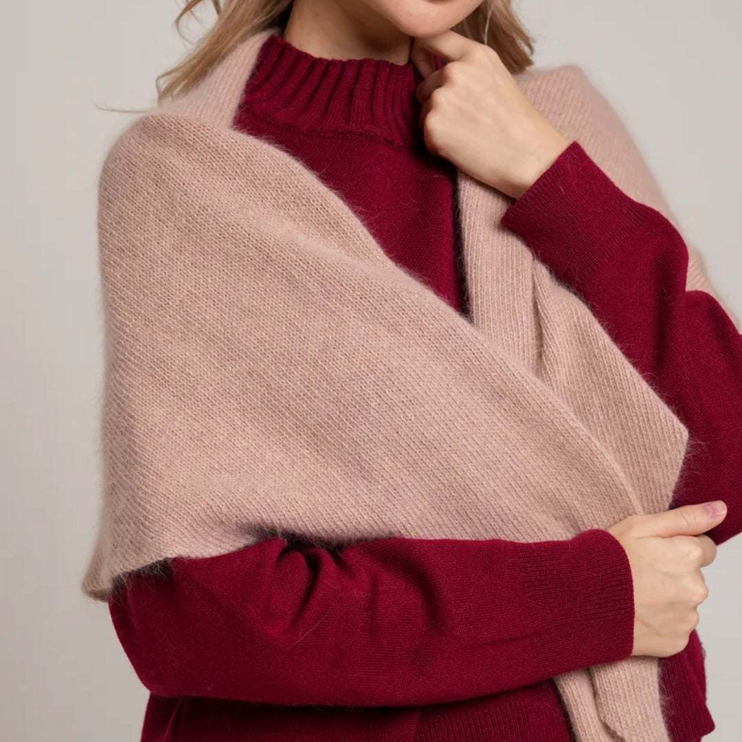 Winter angora wool headscarf women