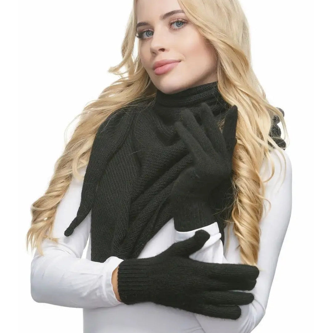 Gloves for women Angora color black