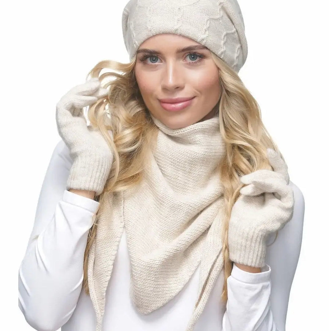Gloves for women Merino wool color milk