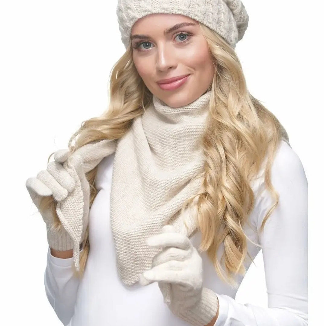 Gloves for women Merino wool color milk