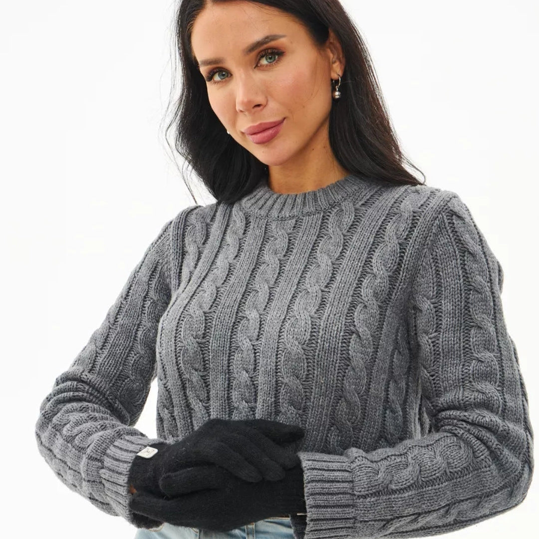 Gloves for women Merino wool color black