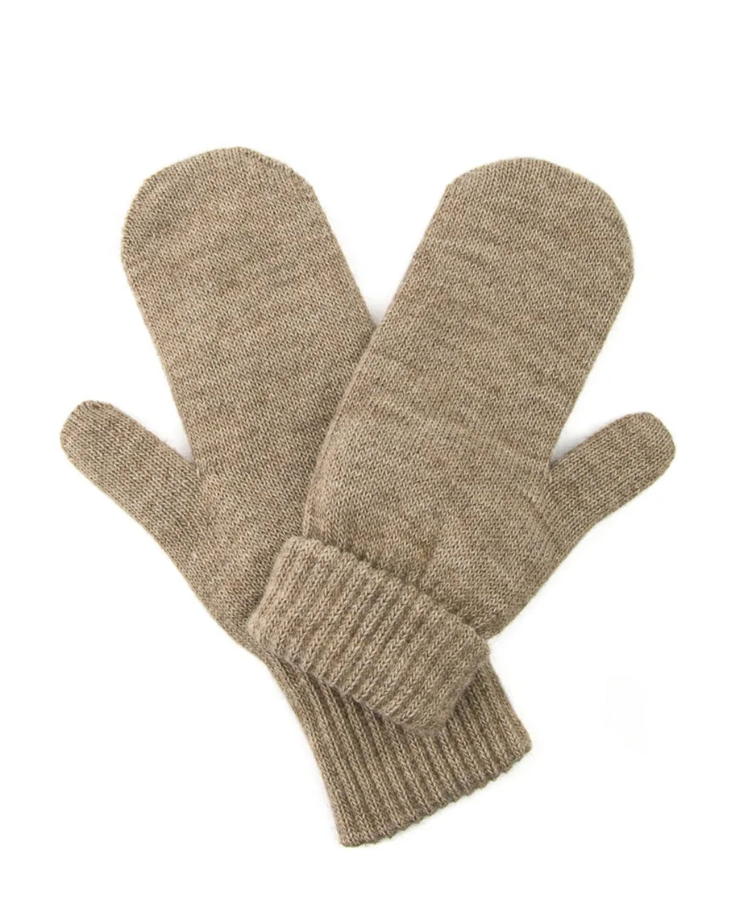 Women's knitted mittens with soft fleece