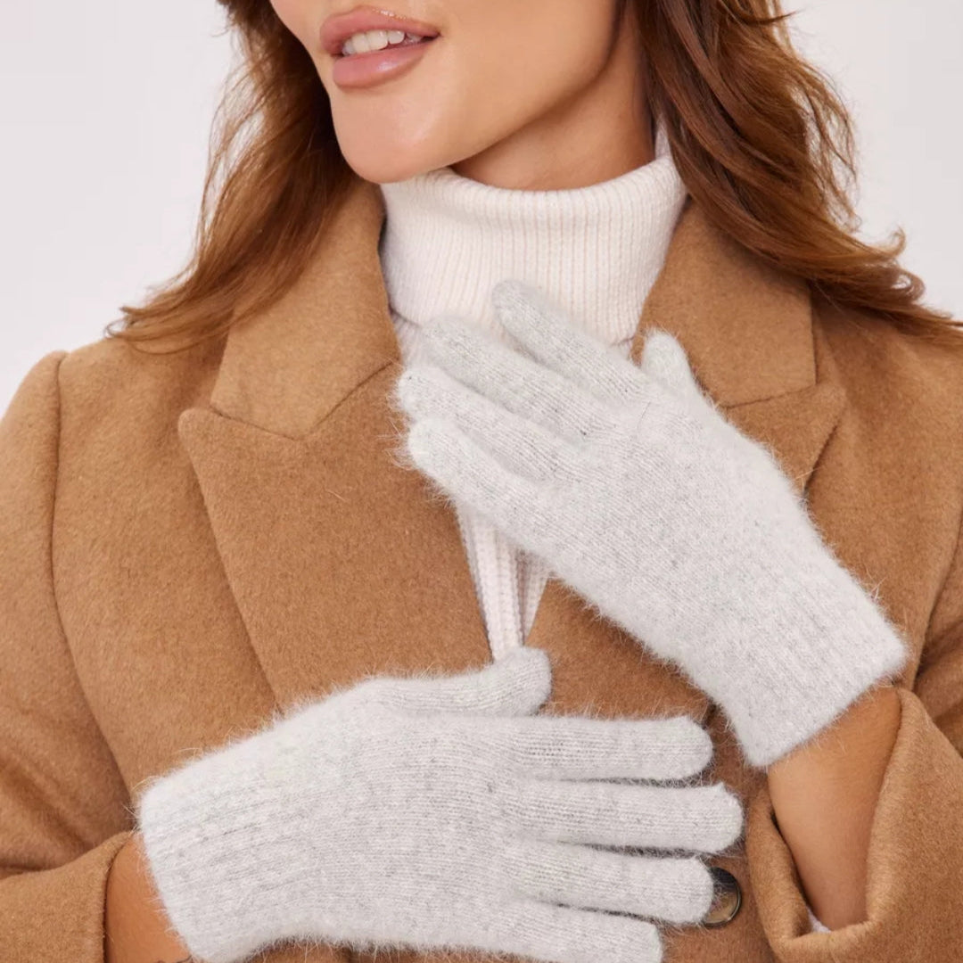Gloves for women Angora color light grey