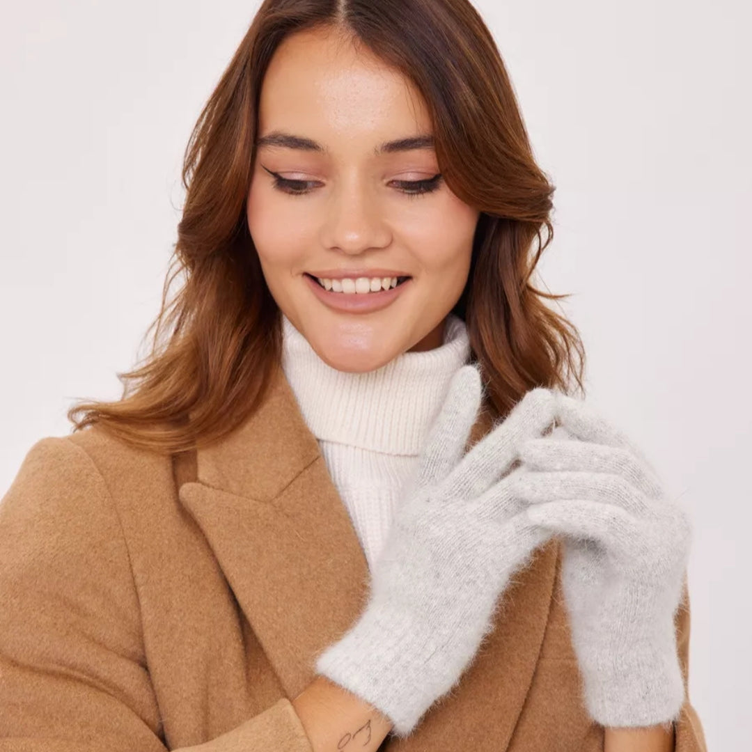 Gloves for women Angora color light grey