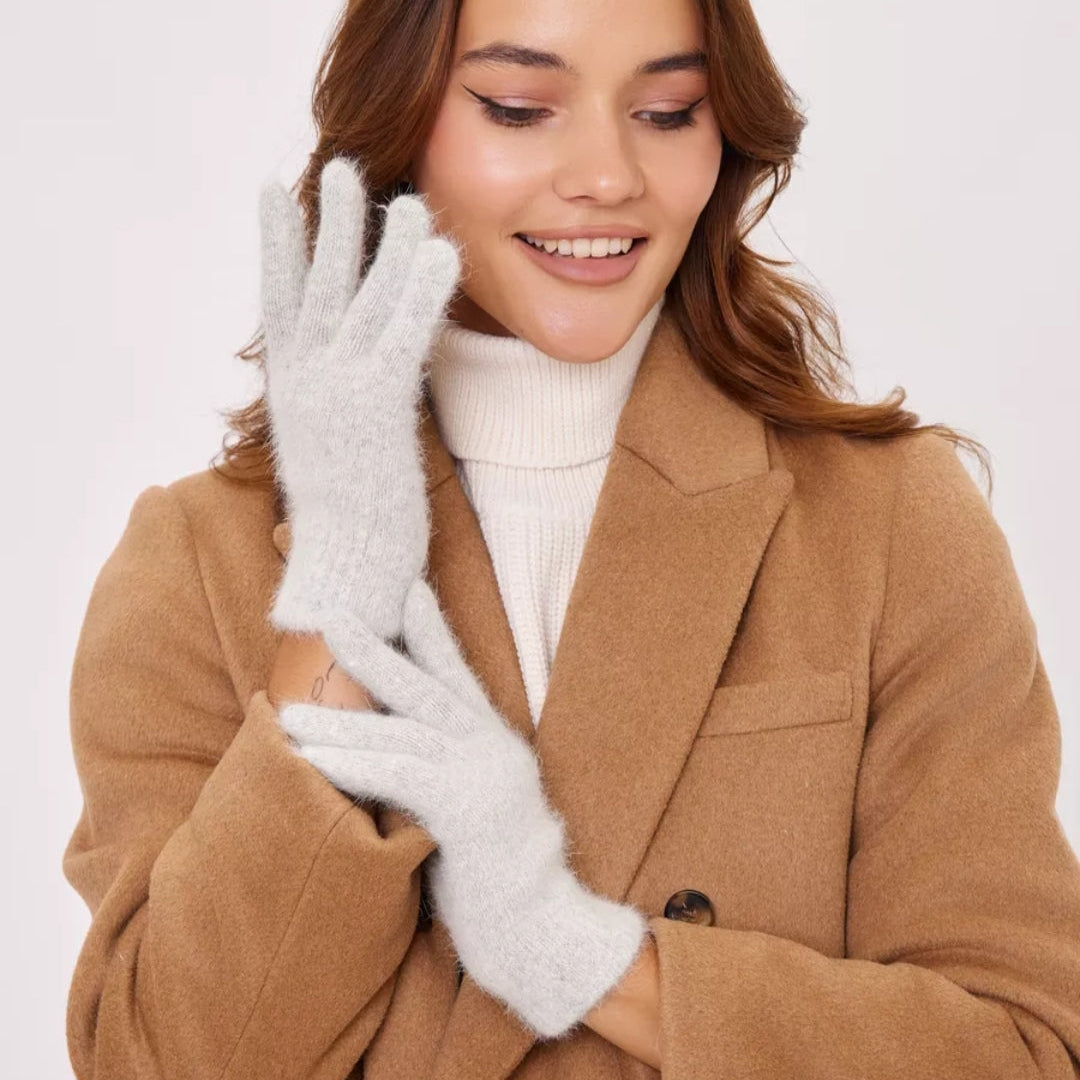 Gloves for women Angora color light grey