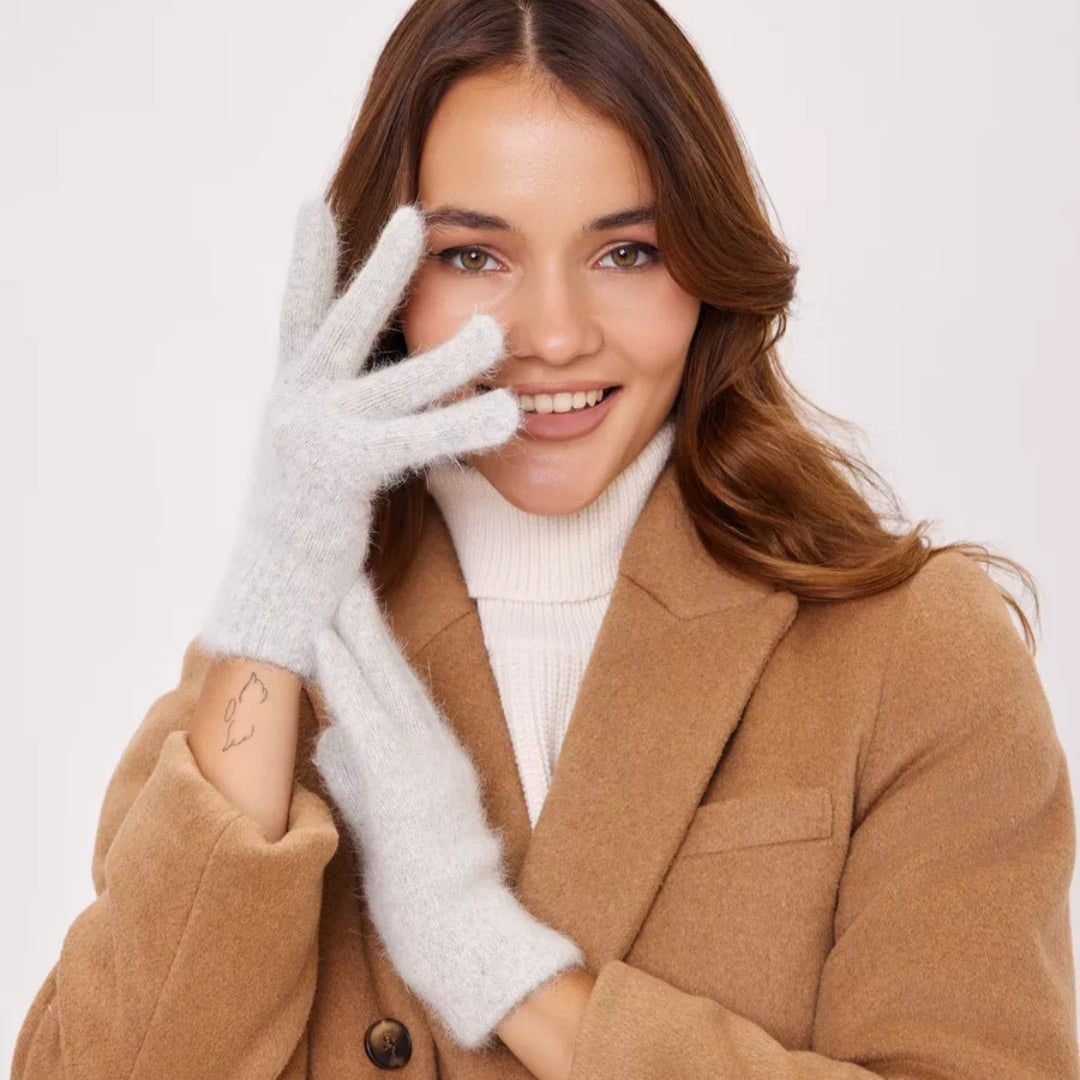 Gloves for women Angora color light grey