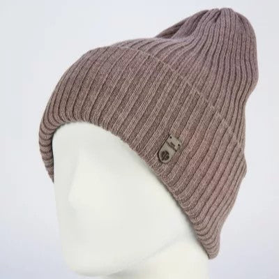 Hat for women Merino wool color dark bej