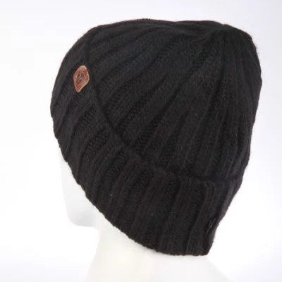 Hat for man Merino wool color black