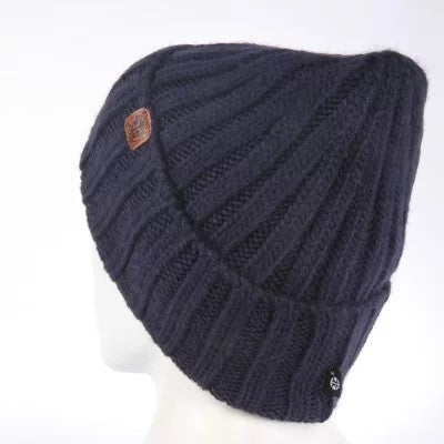 Hat for man Merino wool color dark blue