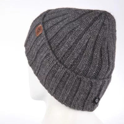 Hat for man Merino wool color dark grey
