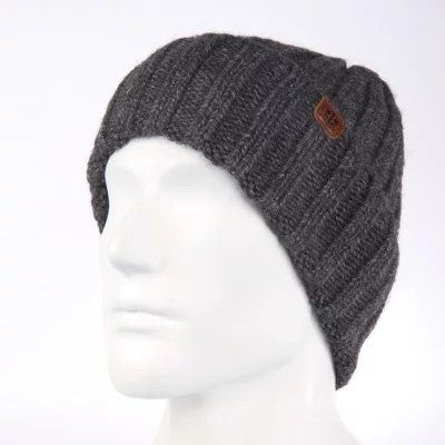 Hat for man Merino wool color dark grey