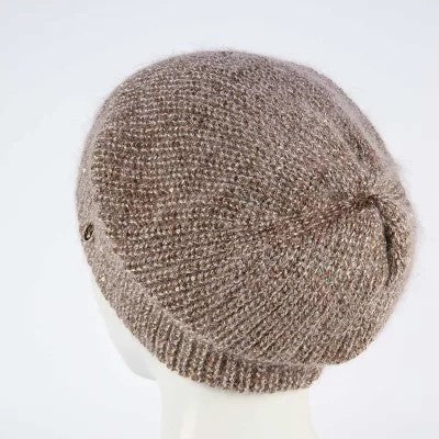 Hat for woman Angora wool color dark bej