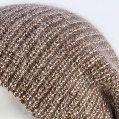 Hat for woman Angora wool color dark bej