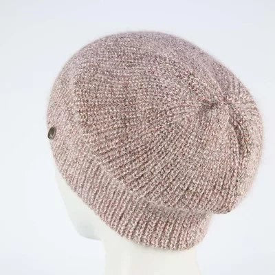 Hat for woman Angora wool color light powder
