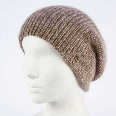 Hat for woman Angora wool color dark bej