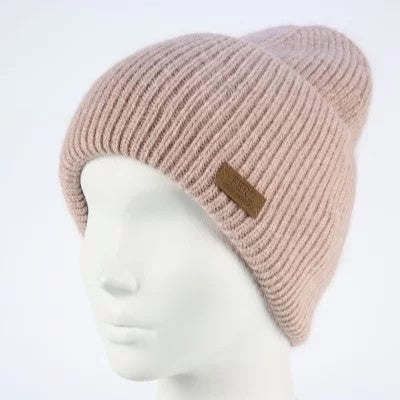 Hat for woman Angora wool color ligth rose