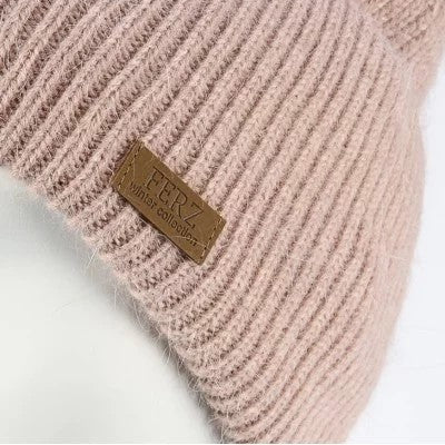 Hat for woman Angora wool color ligth rose