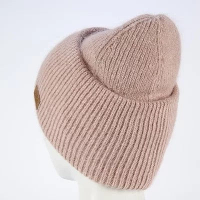 Hat for woman Angora wool color ligth rose