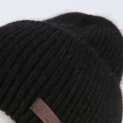 Hat for woman Angora wool color black