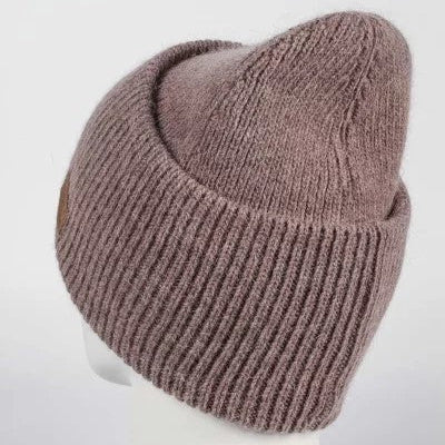 Hat for woman Angora wool color dark bej