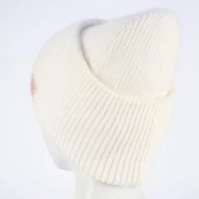 Hat for woman Angora wool color white