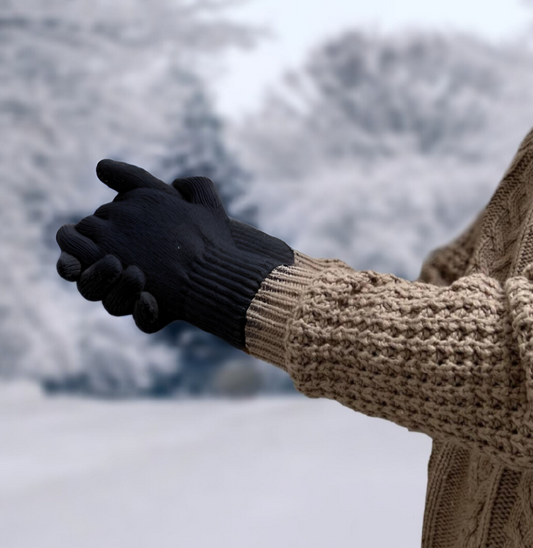Knit Cashmere Wool Gloves for Men Cold Weather Accessories Made In USA
